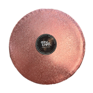 Base Alta De Bolo Redondo Ø20cm - Dourado Rosê